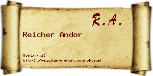 Reicher Andor névjegykártya